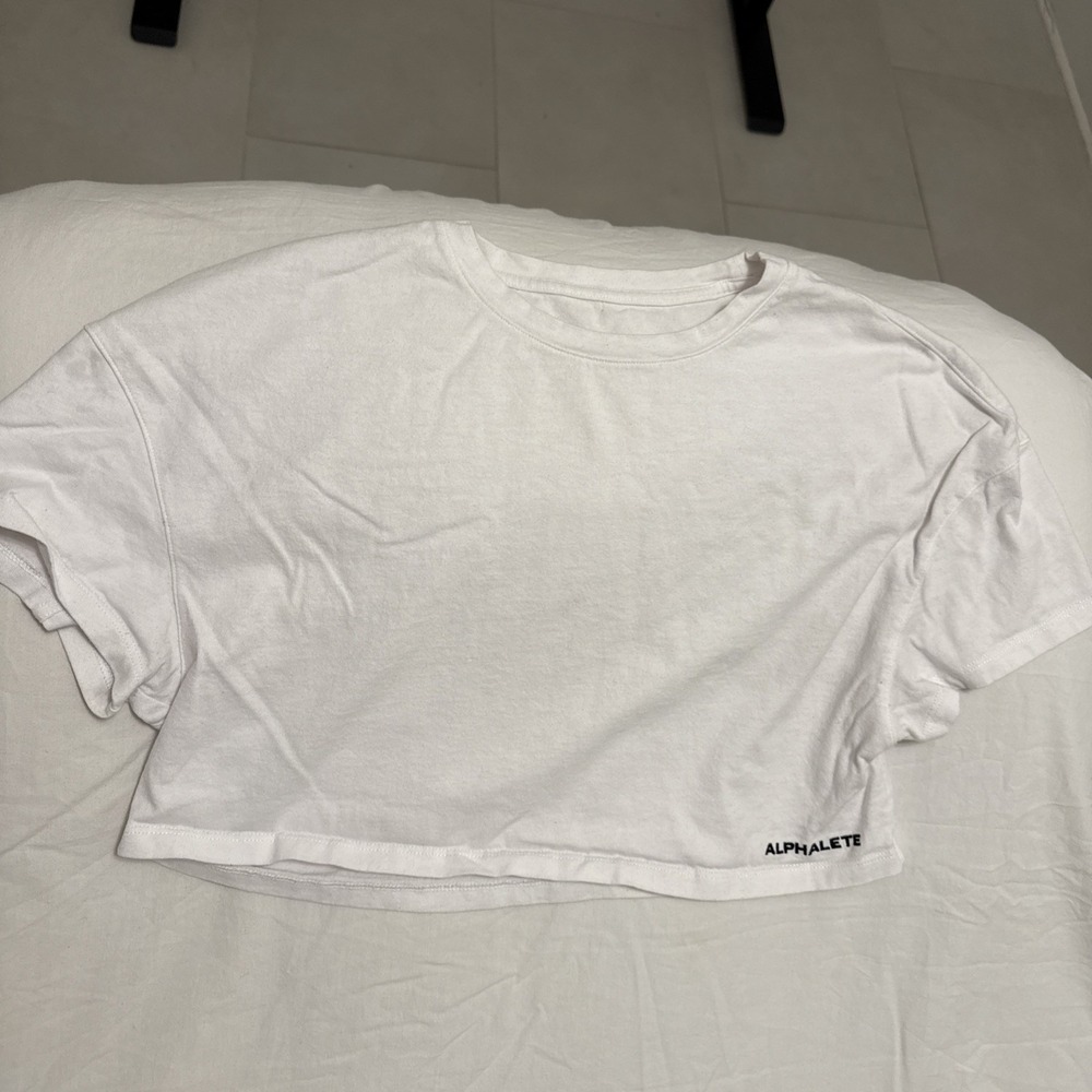 Alphalete White Cropped Tee